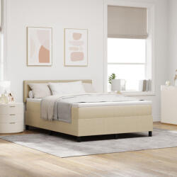 vidaXL Boxspring Ágy matraccal és LED világítással Zöld Szürke 140x200 cm Bársony Szövet (VD3337606)