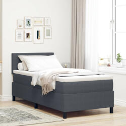 vidaXL Box Spring Ágy Matrac Sötétszürke Egyszemélyes Kordbársony Textil (VD3337492)