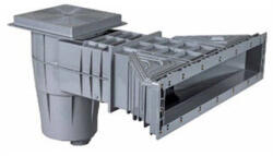 GEMAS Lux ABS Keskeny Szájú, Hosszított Trapéz Szkimmer Fóliás Medenecéhez 1, 5" - Szürke