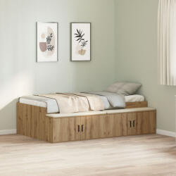 vidaXL tároló ágykeret kézműves tölgy 90x200 cm (VD3335196)