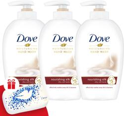 Dove Folyékony Szappan Silk 3x250ml + Ajándék Manikűr készlet