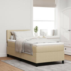 vidaXL Boxspring ágy matraccal Világos zöld szürke Egyszemélyes Kordbársony (VD3337494)