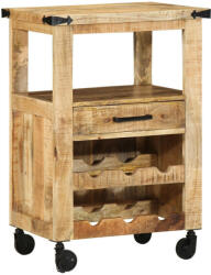 vidaXL Konyhai Kocsi 55x40x80 cm Tömör Durva Fa Mangó (VD4019632)