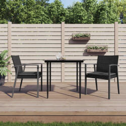 vidaXL 2 db fekete polyrattan kerti szék párnával 56, 5 x 57 x 83 cm (VD364096)