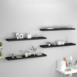 vidaXL 4 db fekete MDF lebegő fali polc 120 x 23, 5 x 3, 8 cm (VD323843)