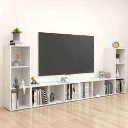 vidaXL 4 db fehér szerelt fa TV-szekrény 107 x 35 x 37 cm (VD3080033)