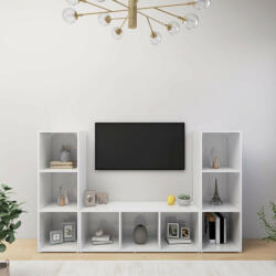 vidaXL 3 db fehér szerelt fa TV-szekrény 107 x 35 x 37 cm (VD3079961)