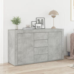vidaXL Oldalszekrény Beton Szürke Műanyag-fa 120 x 36 x 69 cm Tárolás (VD3333859)