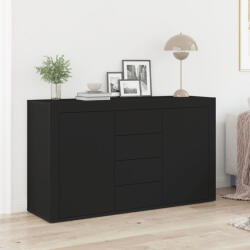 vidaXL Büfé oldal szekrény Fekete Összeszerelt fa 120 x 36 x 69 cm (VD3333857)