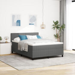 vidaXL Box Spring Ágy Matrac Közép Szürke 160x200 cm Kordbársony Anyag (VD3337519)