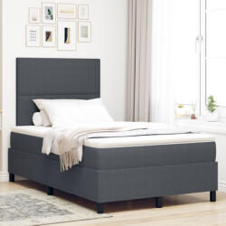 vidaXL Box Spring Ágy Matraccal Sötétszürke Kicsi Dupla Kordbársony Szövet (VD3337548)