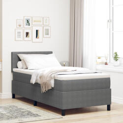vidaXL Box Spring Ágy matraccal Világosszürke Egyszemélyes Kordbársony (VD3337491)