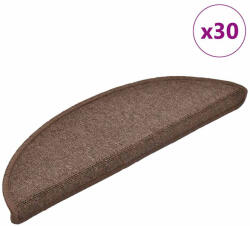 vidaXL 30 db kávébarna lépcsőszőnyeg 56x17x3 cm (VD3365737)