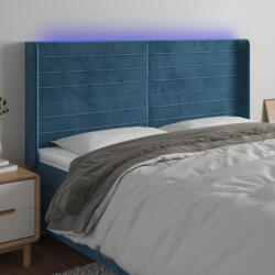 vidaXL sötétkék bársony LED-es fejtámla 163x16x118/128 cm (VD3124246)