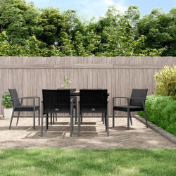vidaXL 6 db fekete polyrattan kerti szék párnával 56, 5x57x83 cm (VD3187080)