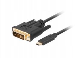 Lanberg USB-C(M)-DVI-D(241)(M) Kábel 1.8M Fekete CA-CMDV-10CU-0018-BK (CA-CMDV-10CU-0018-BK)
