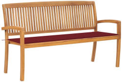 vidaXL tömör tíkfa rakásolható kerti pad párnával 159 cm (VD3063315)