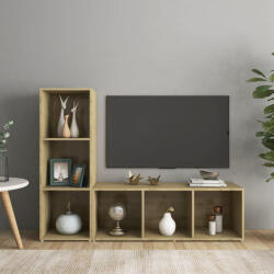 vidaXL 2 db sonoma tölgy színű szerelt fa TV-szekrény 107 x 35 x 37 cm (VD3079937)