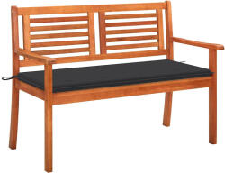 vidaXL 2 személyes tömör eukaliptuszfa kerti pad párnával 120 cm (VD3060969)