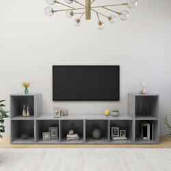 vidaXL 4 db betonszürke szerelt fa TV-szekrény 72 x 35 x 36, 5 cm (VD3079974)