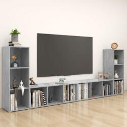 vidaXL 4 db betonszürke szerelt fa TV-szekrény 107 x 35 x 37 cm (VD3080037)