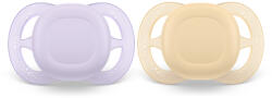 Philips Залъгалки Philips Avent - Ultra Start, за момиче, пастелни цветове с кутия за стерилизиране, 0-2 m, 2 броя (00A.0620.001)