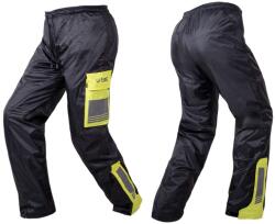 W-TEC Esőálló motoros nadrág W-TEC Colnari, rugalmas derékrész, állítható lábszárszélesség fekete-fluo zöld 3XL (28354-3XL)