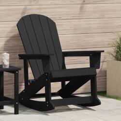 vidaXL Adirondack hintaszék Fekete 73.5x92x90 cm HDPE (42006627)