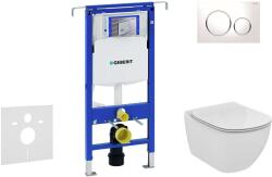 Geberit Duofix - Fali WC modul nyomógombbal Sigma20, fehér/fényes króm + Ideal Standard Tesi - WC és ülőkéje 111.355. 00.5 NF4 (111.355.00.5 NF4)