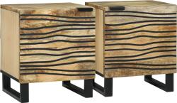 vidaXL Éjjeli Szekrények 2 db 40x33.5x46 cm Tömör Fa Mangóból (4017933)