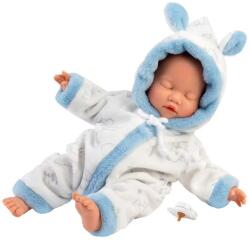 Llorens Llorens: Fiú csecsemő baba gólya mintás puha pizsamában 31cm (63311) - innotechshop