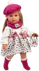 Llorens Llorens: 40cm-es Carla baba rózsaszín sapkában divatos ridiküllel (54050L) - innotechshop