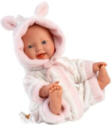Llorens Llorens: Lány csecsemő baba puha gólya mintás pizsamában 31cm (63312) - innotechshop