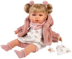 Llorens Llorens: Júlia 42cm-es síró baba cumival rózsaszín kabátban (42408L) - innotechshop