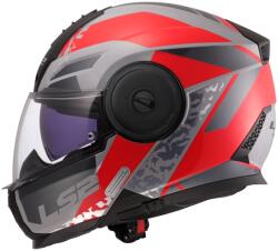 LS2 FF902 Scope II Oxyd felnyitható motoros bukósisak szürke-piros