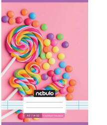 Nebulo Nebulo: Tűzött 1. osztályos vonalas füzet A5-ös 14-32 Cuki mintás - Cukorkás (VO1-CM-A5-12345731) - innotechshop