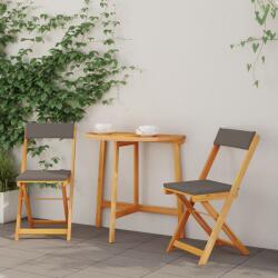 vidaXL 3 Részes Összecsukható Bistro Készlet Párnákkal Szilárd Fa Akác (4105508)