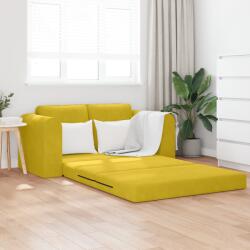 vidaXL Padlószönyeg Kanapéágy 2 az 1-ben Sárga 148x71x83 cm Bársonyos (4106689)