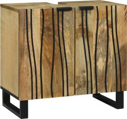 vidaXL Mosdókagyló Szekrény 62x33x58 cm Tömör Fa Mangó és Mérnöki Fa (4017955)