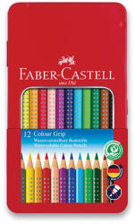 Faber-Castell Creioane colorate FABER-CASTELL Grip 2001, cutie metalică, 12 culori (0086-1124130)