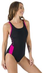 Speedo Boom Logo Splice Muscleback női egyrészes fürdőruha S fekete|rózsaszín