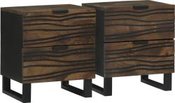 vidaXL Éjjeli Szekrények 2 db 40x33, 5x46 cm Tömör Fa Mangó (4018007)