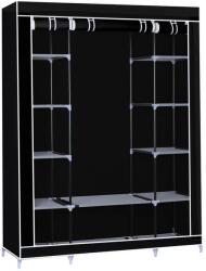 Herzberg Home & Living Herzberg HG-8009 nagyméretű fekete textil gardróbszekrény 133x175 cm (HG-8009BLK)