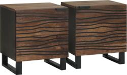 vidaXL Éjjeli Szekrények 2 db 40x33, 5x46 cm Tömör Fa Mangó (4018005)