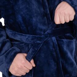  Női wellsoft köntös navy kék XXL zsebekkel, övvel, 260 g/m2 (HA7381)