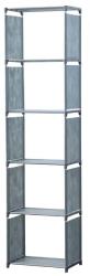 Herzberg Home & Living 5 szintes többfunkciós könyvespolc és tároló állvány, 42×26×153 cm, szürke (HG-03619)