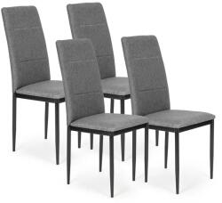 ModernHOME 4 db szürke, acél lábú, kárpitozott étkező- és nappali szék készlet (KJC007 GRAY)