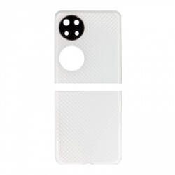 Huawei P50 Pocket felső és alsó akkufedél (hátlap) kamera lencsével és ragasztóval, fehér (utángyártott)