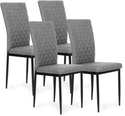 ModernHOME 4 db szürke, kárpitozott étkezőszék 120 kg teherbírással, acél láb (KJC266-1 GRAY)