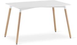 LEOBERT Skandináv stílusú téglalap alakú étkezőasztal, fa láb, 120×80 cm, matt fehér (model_3323_1-ADRIA-TRX12080)